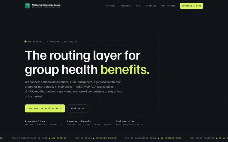 Millennial Insurance Group homepage